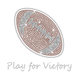 Play for Victory Iron on Glitter Rhinestone Transfer Decal