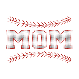 Twinkling Crystal Baseball Mom Iron On Design