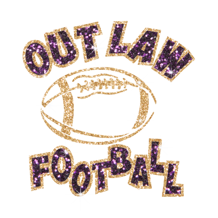 Glittering Out Law Football Iron on Rhinestone Transfer Decal