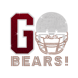 ISS G Bears Football Rhinestone Decal