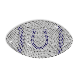 Rhinestone Crystal Iron on Football Motif