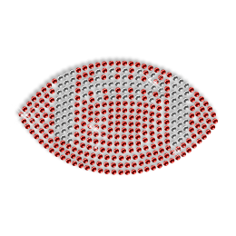 Ruby Rhinestone Hotfix Football Pattern Motif