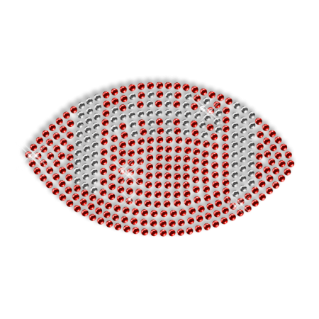 Ruby Rhinestone Hotfix Football Pattern Motif