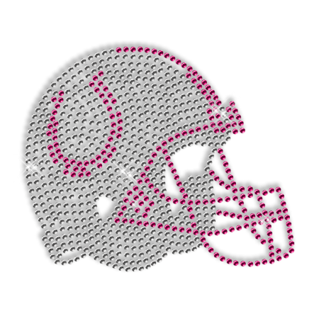 Crystal Iron on Football Helmet Design for Clothes