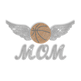 Basketball Mom Iron on Pattern Rhinestone Transfer