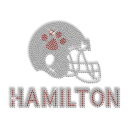 Hamilton Football Helmet Rhinestone Iron on Logo Design