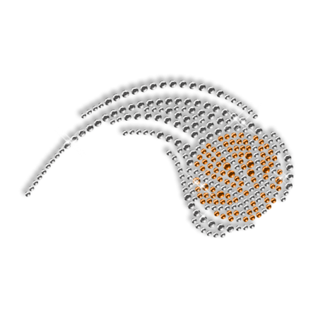 Shooting Basketball Iron on Crystal Motif