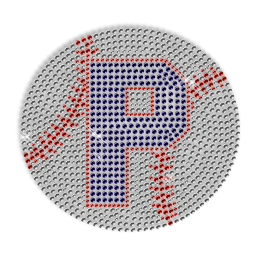 Hotfix Baseball Rhinestone Design with Letter P