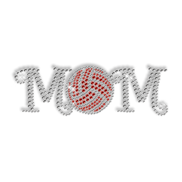 Hot Fix Rhinetone Volleyball Mom Design Pattern