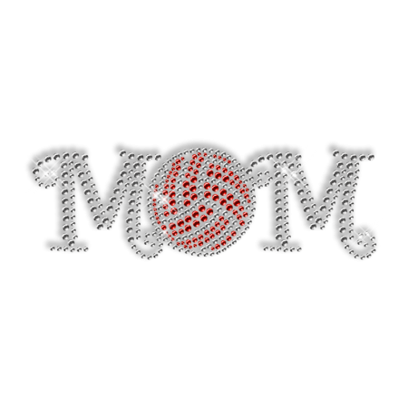 Hot Fix Rhinetone Volleyball Mom Design Pattern