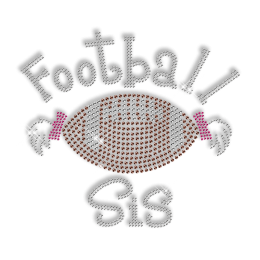 Iron on Pattern Football Sis Bling Transfer