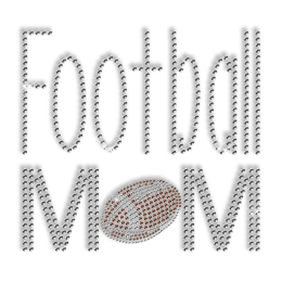 Sports Mom Design Rhinestone Bling Iron on Motif