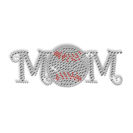 Classic Baseball Mom Rhinestone Hotfix Motif