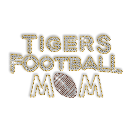 Custom Football Mom Rhinestone Hotfix Design with Team Logo