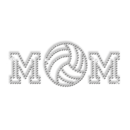 Clear Crystal Baseball Mom Letter Iron on Simple Motif