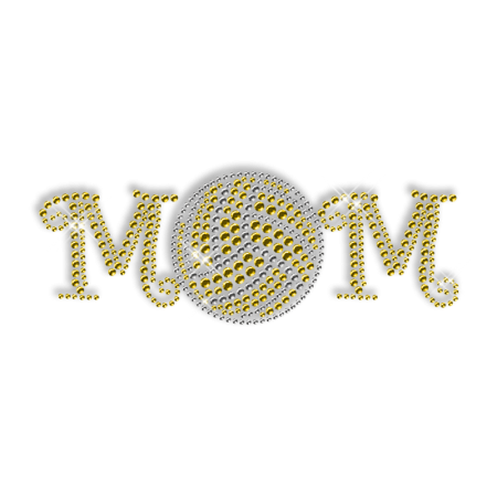 Classic Volleyball Mom Rhinestone Custom Motif Iron ons