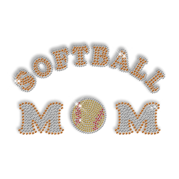 Bling Bling Softball Mom Crystal Hotfix Design