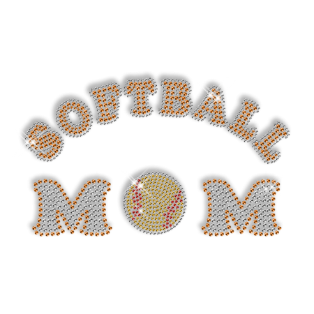 Bling Bling Softball Mom Crystal Hotfix Design