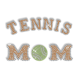 Tennis Mom Iron on Letter Rhinestone Motif