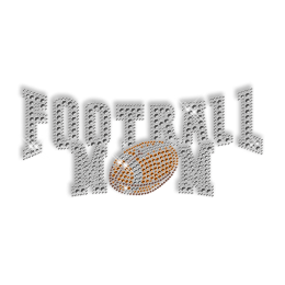 Rhinestone Football Mom Bling Iron on Crystal Transfer