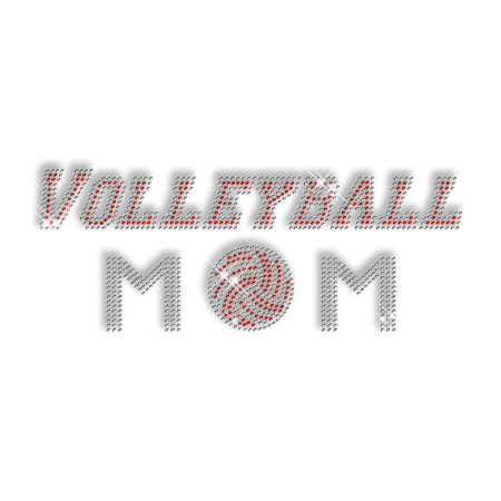 Volleyball Mom Crystal Iron on  Motif for T shirt