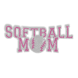 Rhinestone Hot fix Softball Mom Transfer Motif