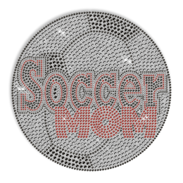 Custom Sparkling Soccer Mom Diamante Iron on Transfer Motif for Shirts