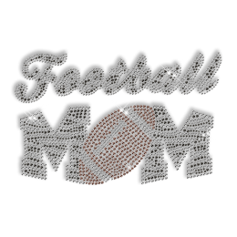 Custom Cool Sparkling Football Mom Diamante Iron on Transfer Design for Shirts