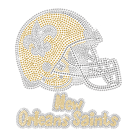 Custom Cool Sparkling New Orleans Saints Helmet Diamante Iron on Transfer Motif for Shirts