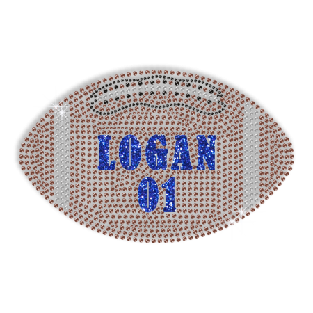 Shining Logan No. 1  Soccer ball Hotfix Bling Motif
