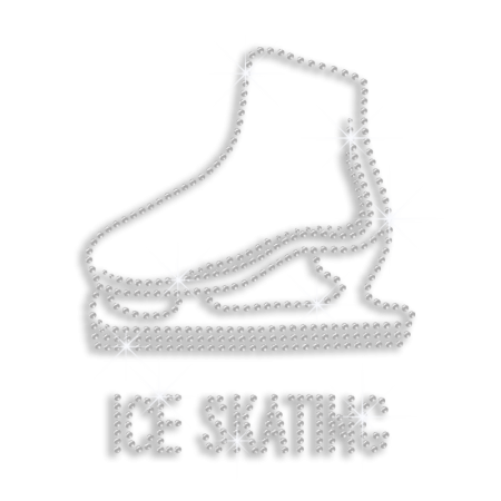 Shining Crystal Ice Skating Shoe Hotfix Rhinestone Design