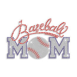 Custom Baseball Mom Iron on Rhinestone Transfer