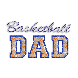 Cool Basketball Dad Iron-on Rhinestone Glitter Transfer Design