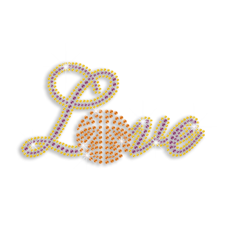 Custom Basketball Love Iron-on Rhinestone Transfer Motif