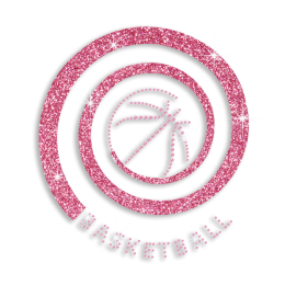 Pink Basketball Cheer Iron on Rhinestone Glitter Transfer Motif