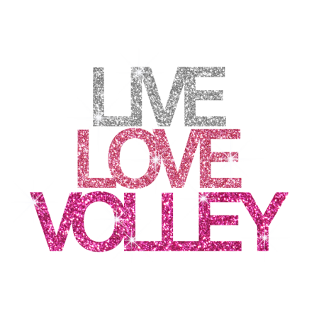 Pink Live Love Volleyball Iron on Glitter Transfer