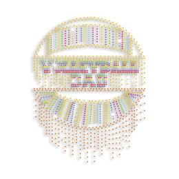 Bling Colorful Volleyball Dad Iron on Rhinestone Transfer