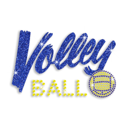 Custom Volleyball Iron-on Glitter Rhinestone Transfer