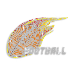 Custom Flying Football Iron on Rhinestone Transfer