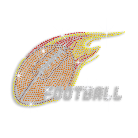 Custom Flying Football Iron on Rhinestone Transfer