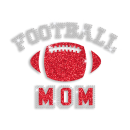 Custom Bling Football Mom Iron on Rhinestone Transfer