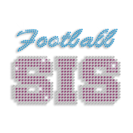 Bright Football Sisters Iron on Sequin Rhinestone Transfer