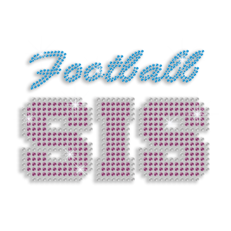 Bright Football Sisters Iron on Sequin Rhinestone Transfer