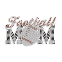 Fashionable Football Mom Iron-on Rhinestone Transfer