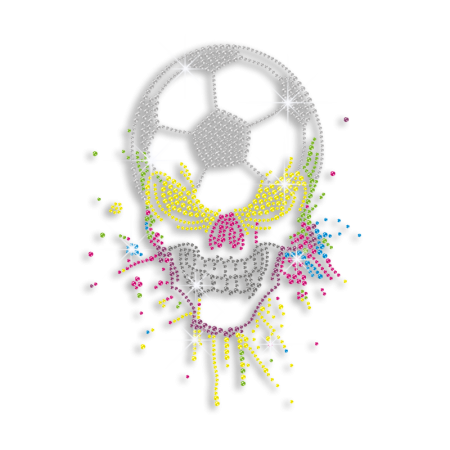 Personalized Soccer Ball and Skull Bling Iron ons