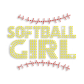 Softball Girl Heat Press Rhinestone Words Transfer