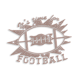 Brown Football Game Rhinestone Iron on Transfer