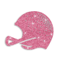 Pink Football Helmet Glitter Iron on Transfer