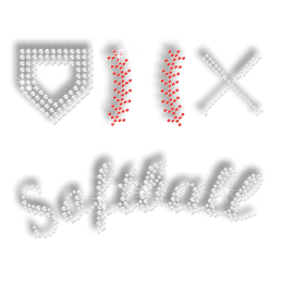 Bling Softball Kit Hot-fix Rhinestone Transfer