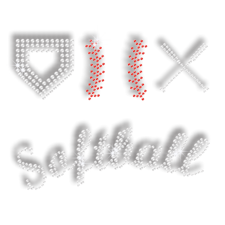 Bling Softball Kit Hot-fix Rhinestone Transfer